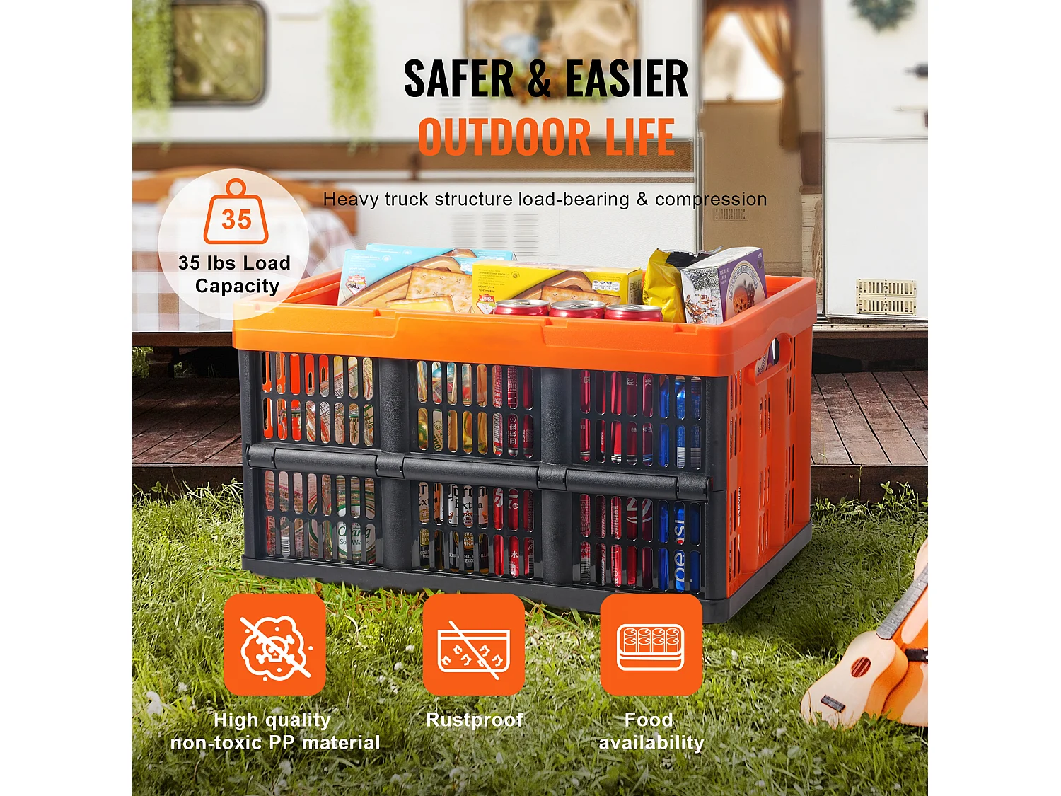 Paniers de Rangement SucceBuy Pliables, 45 L, Plastique Pliable, Lot de 3, Empilables - Solution Pratique pour Trier et Ranger Vos Effets