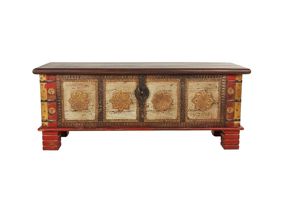 Baú de madeira marrom 115x40x46