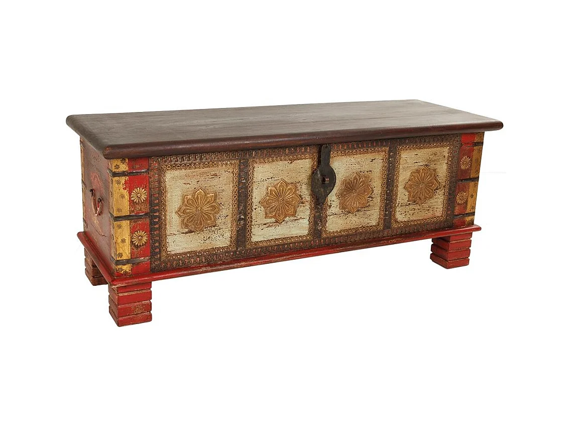 Baú de madeira marrom 115x40x46