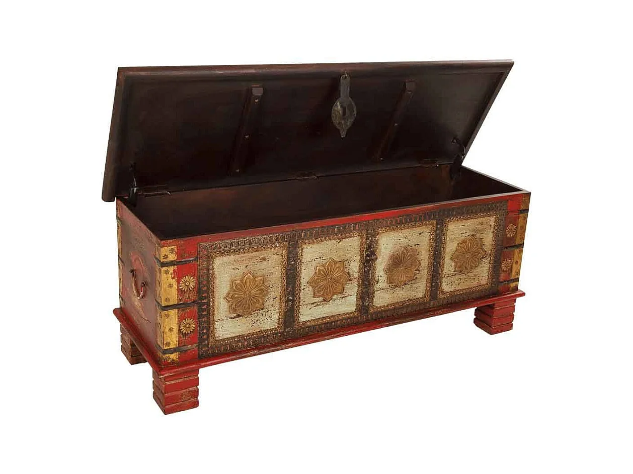 Baú de madeira marrom 115x40x46