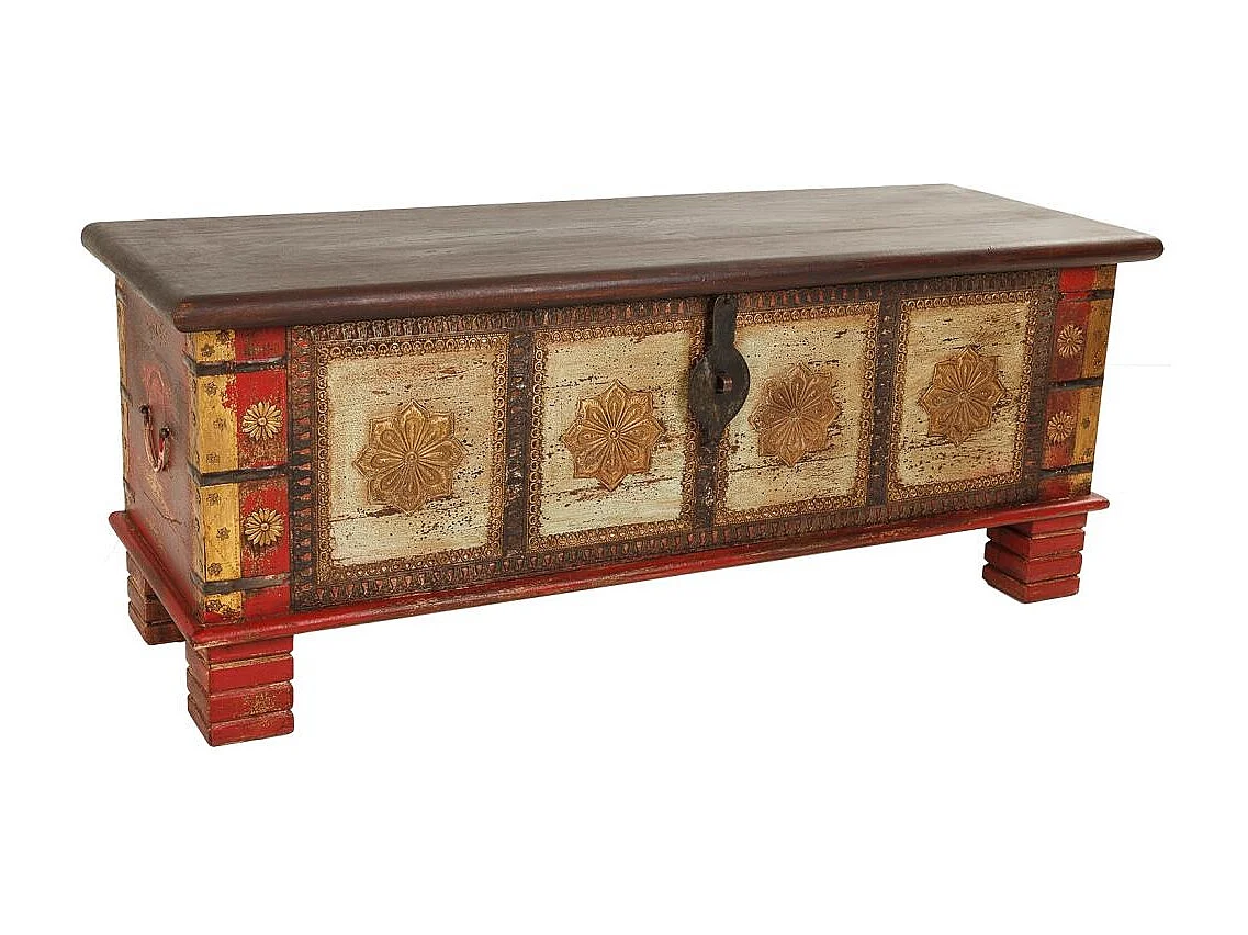 Baú de madeira marrom 115x40x46