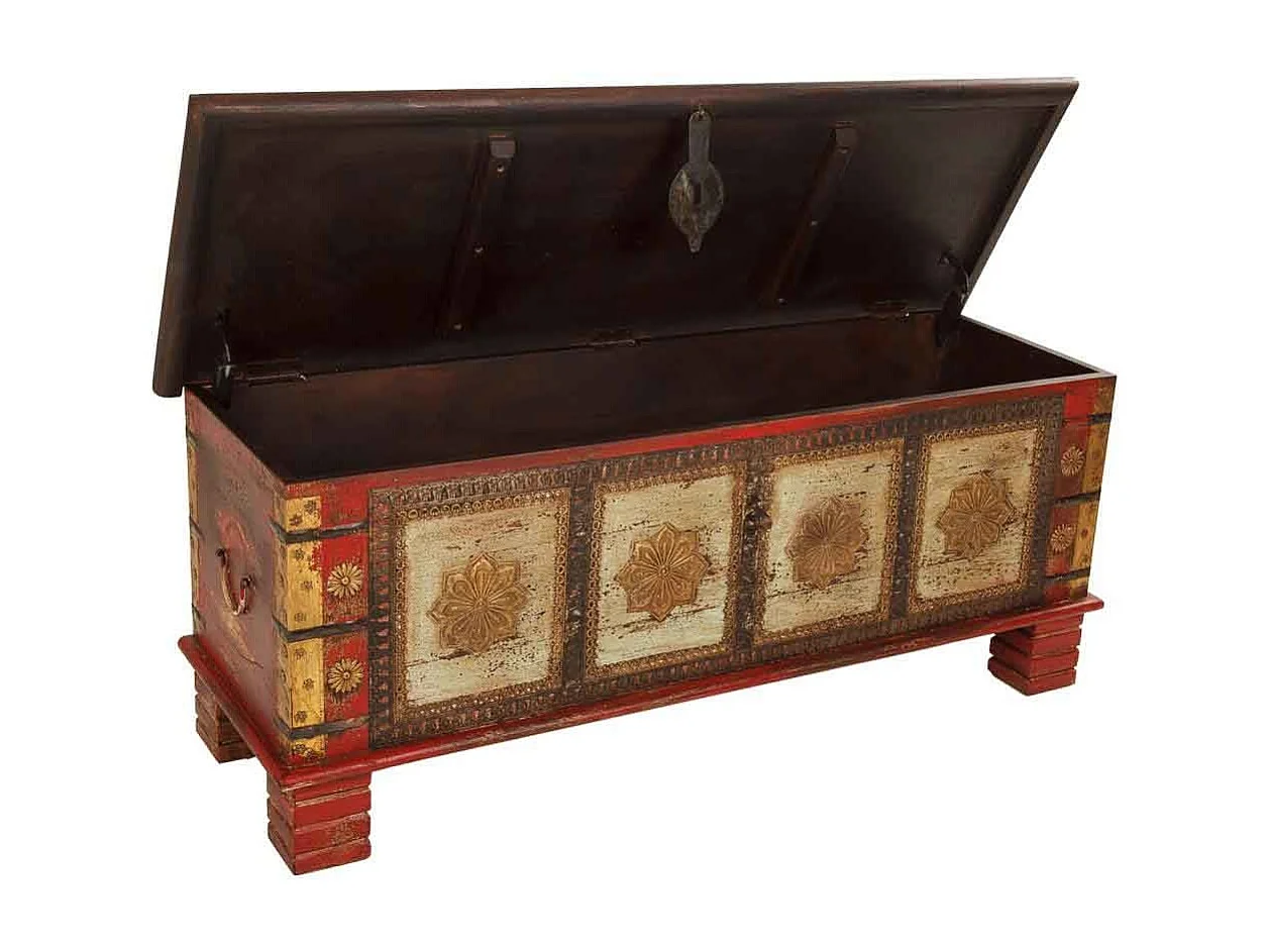 Baú de madeira marrom 115x40x46