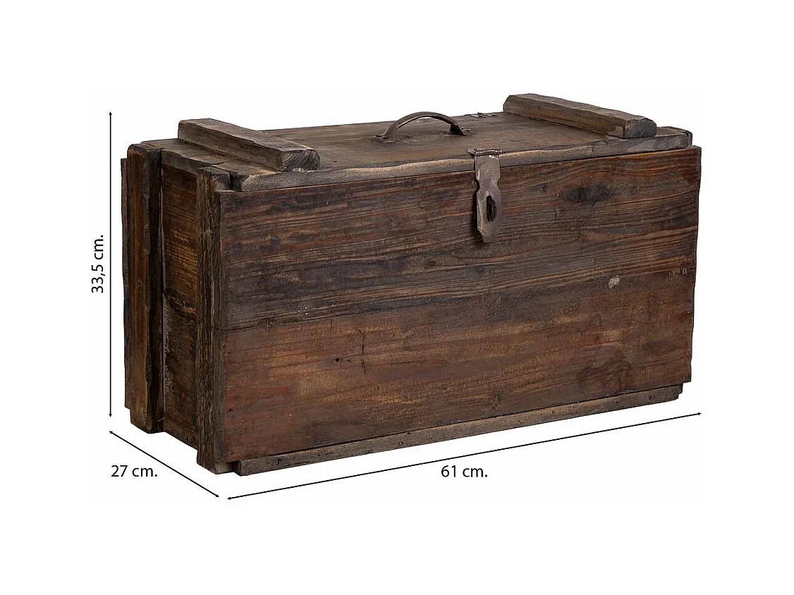 Caixa de madeira 61x27x33,5h cm