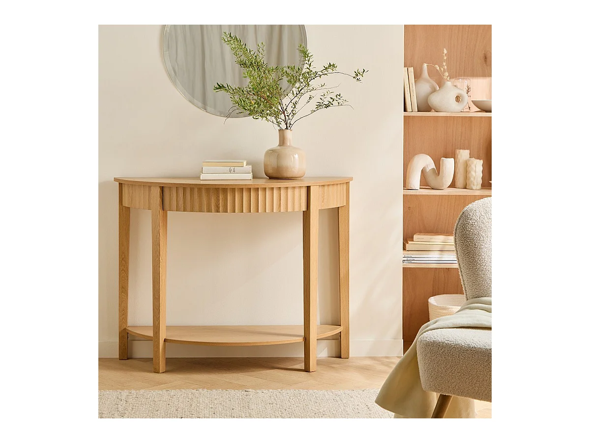 Afgeronde console met golfeffect en 2 niveaus, hoogte 76 cm – BOLOGNE