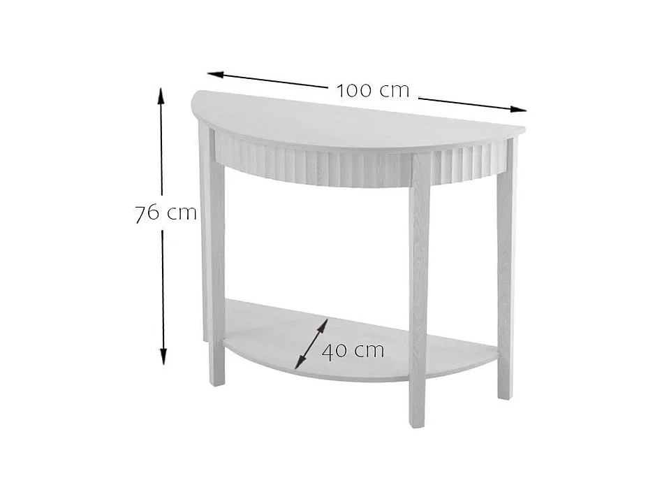 Afgeronde console met golfeffect en 2 niveaus, hoogte 76 cm – BOLOGNE