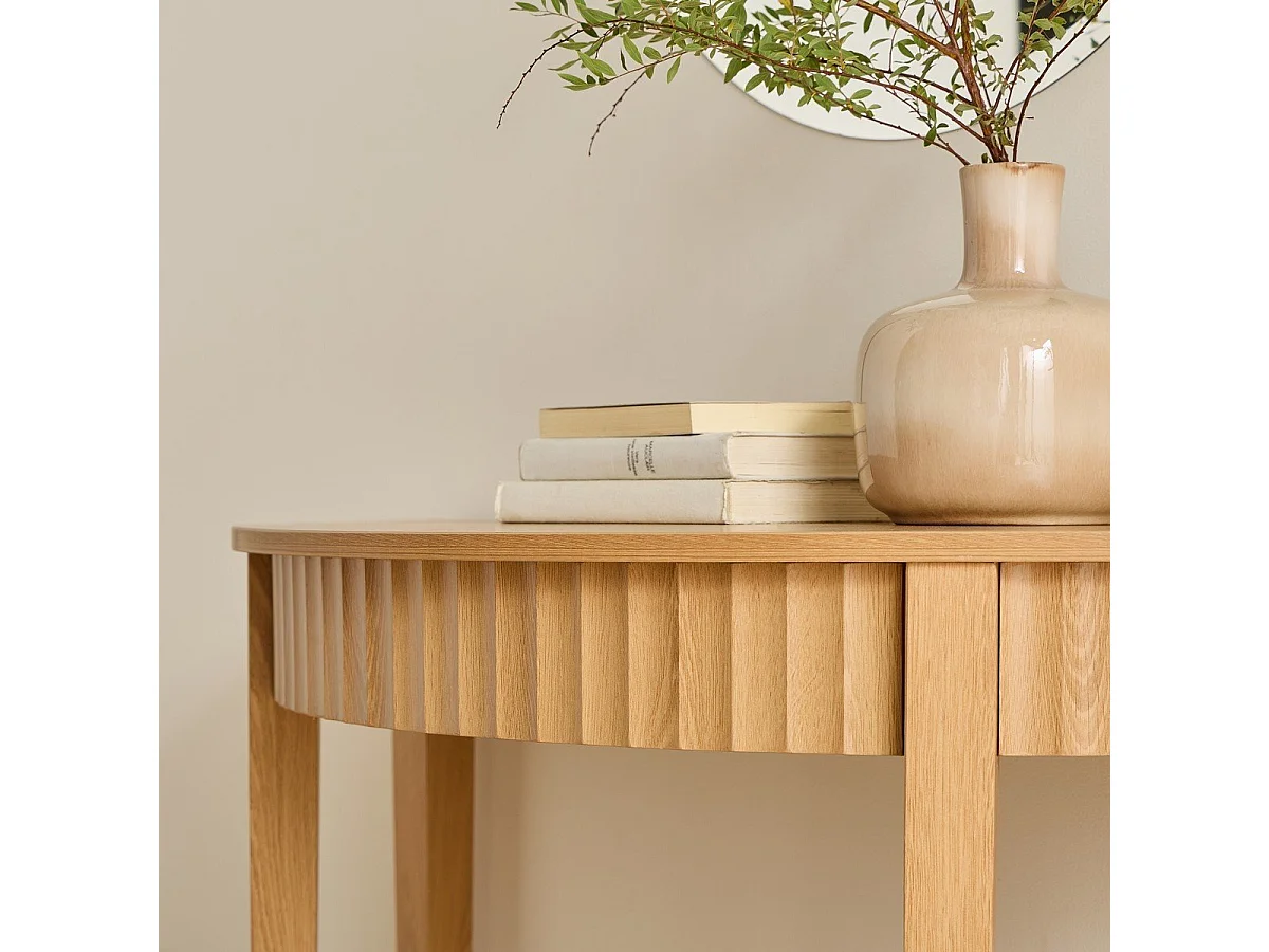 Console arrondie avec effet vague à 2 niveaux H76 cm - BOLOGNE