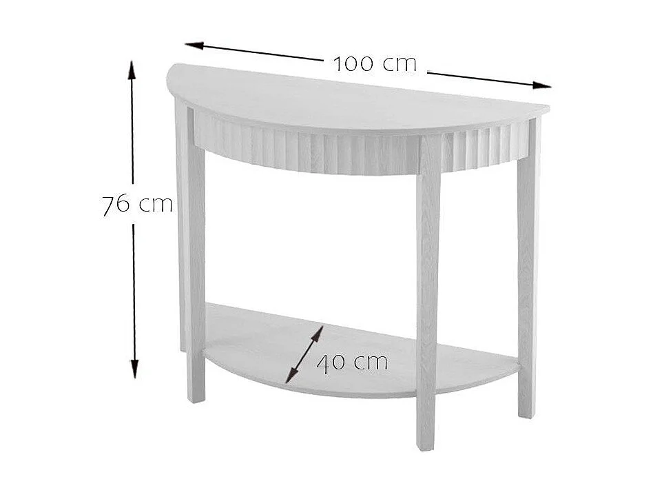 Console arrondie avec effet vague à 2 niveaux H76 cm - BOLOGNE