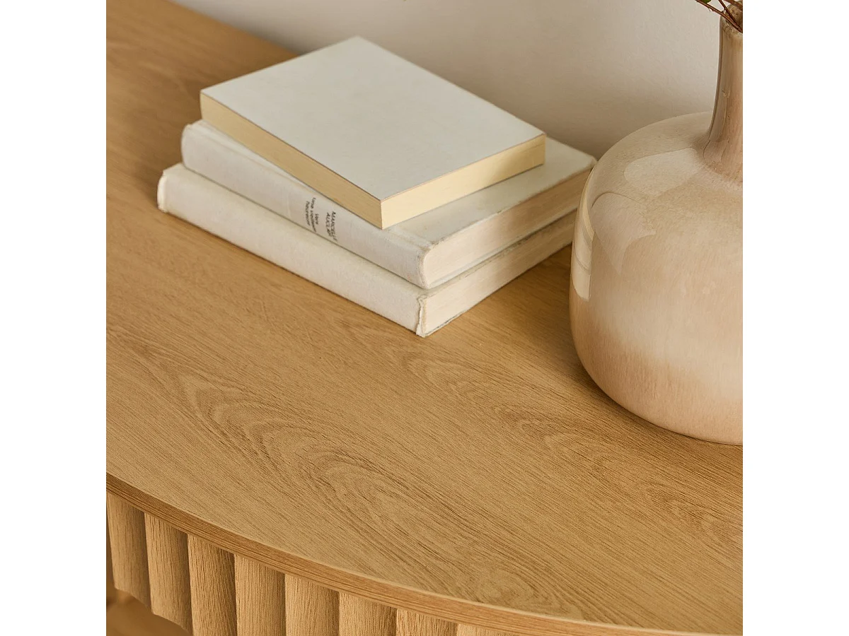 Console arrondie avec effet vague à 2 niveaux H76 cm - BOLOGNE