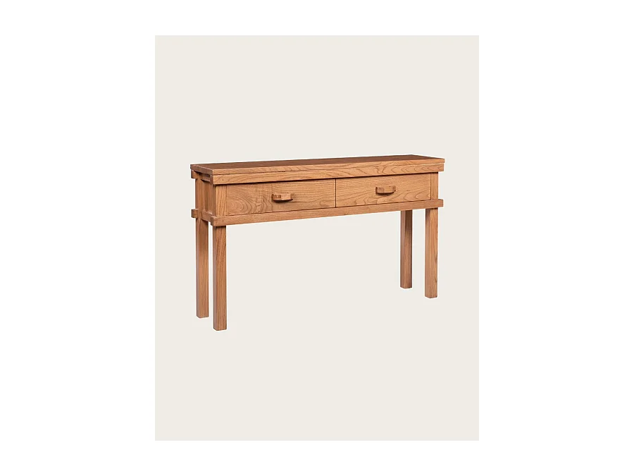 Nara- Console en bois avec 2 tiroirs 130 cm