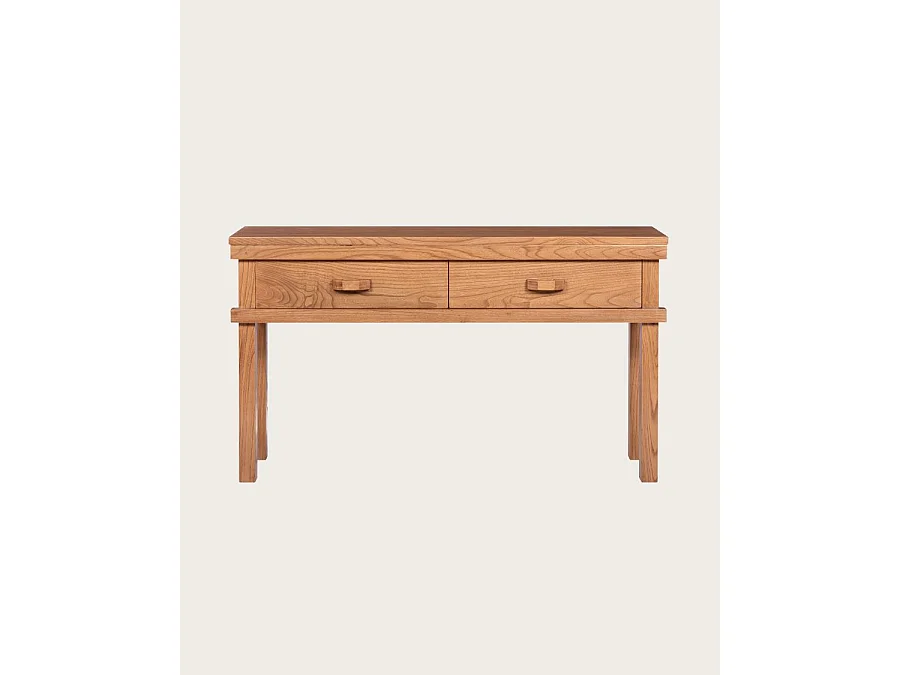 Nara- Console en bois avec 2 tiroirs 130 cm