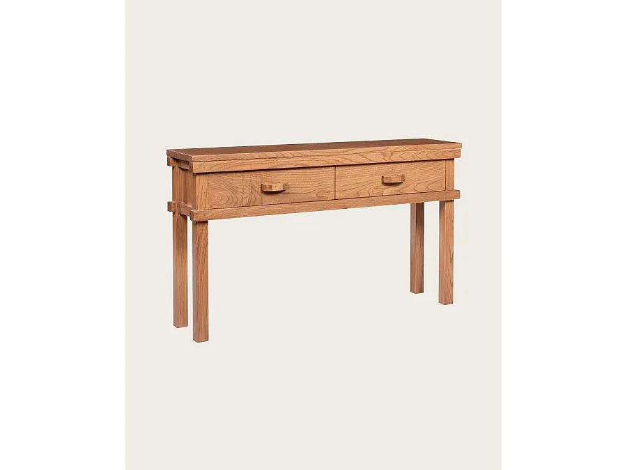 Nara- Console en bois avec 2 tiroirs 130 cm
