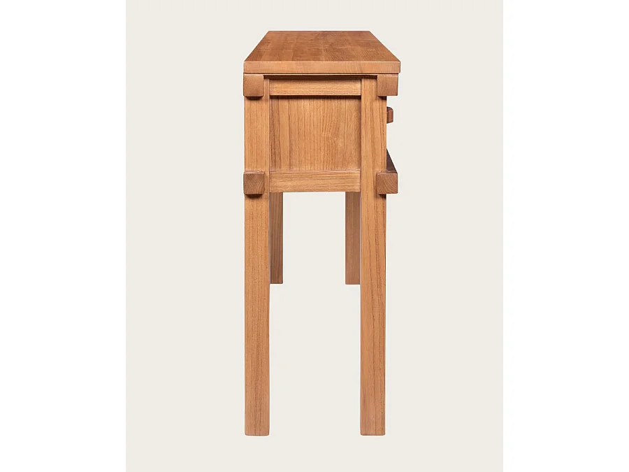 Nara- Console en bois avec 2 tiroirs 130 cm
