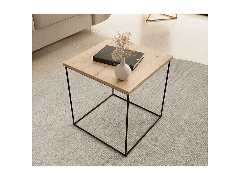 Table de canapé Arina/Métal/Contreplaqué/Brun foncé