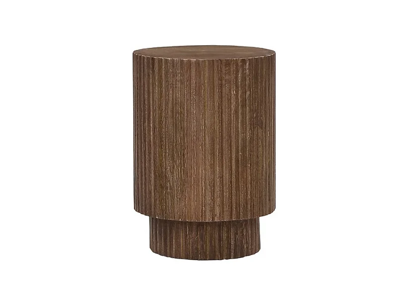 Mesa baja TALVORA – Madera de mango maciza – Mesa baja redonda Ø35 cm – Diseño artesanal y compacto