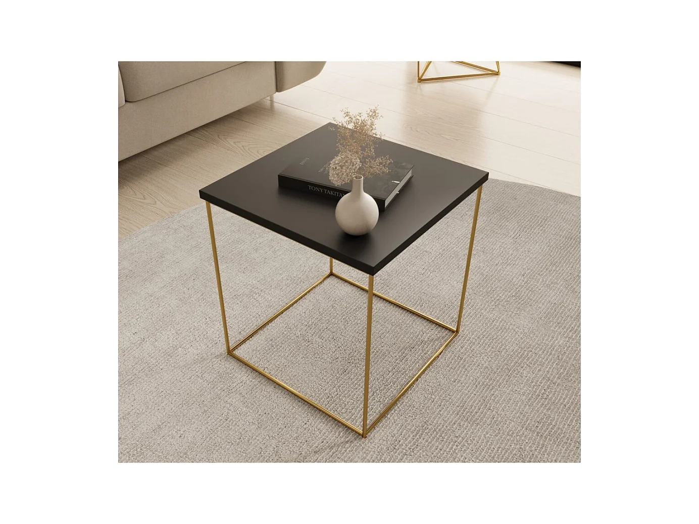 Table de canapé Arina premium /Métal/Contreplaqué/Noir