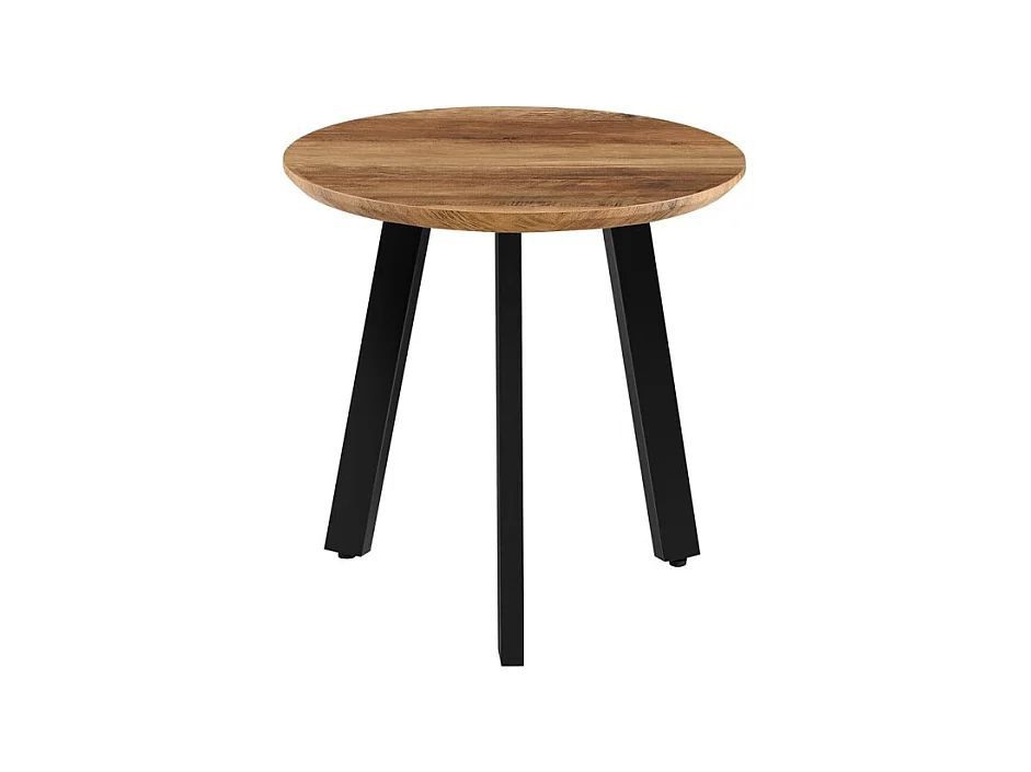 Set de 2 mesas de centro TUNIS – Cor madeira de mangueira – MDF & metal – Estilo industrial e harmonioso