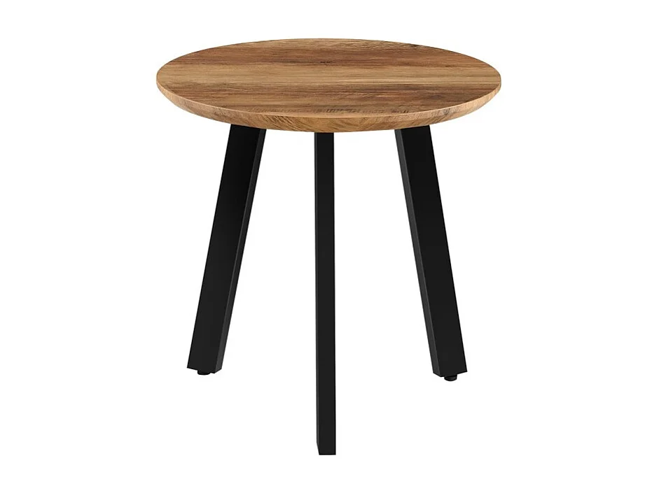 Set de 2 mesas bajas TÚNEZ – Color madera de mango – MDF & metal – Estilo industrial y armonioso