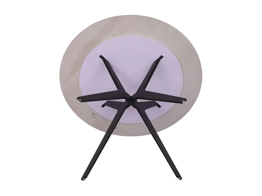 Ronde eettafel ARVENA – 110 cm – Blad van gesinterde steen – Kleur grijs – Eigentijds en robuust ontwerp