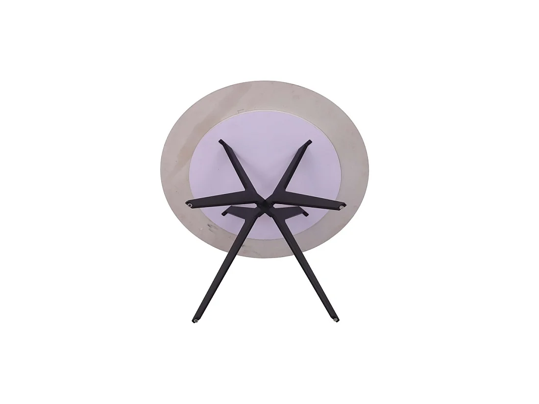 Tavolo da pranzo rotondo ARVENA – 110 cm – Piano in pietra sinterizzata – Colore grigio – Design contemporaneo e robusto