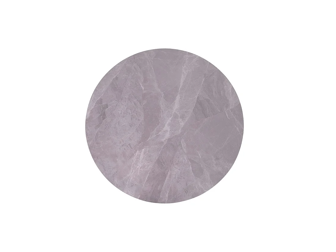 Tavolo da pranzo rotondo ARVENA – 110 cm – Piano in pietra sinterizzata – Colore grigio – Design contemporaneo e robusto