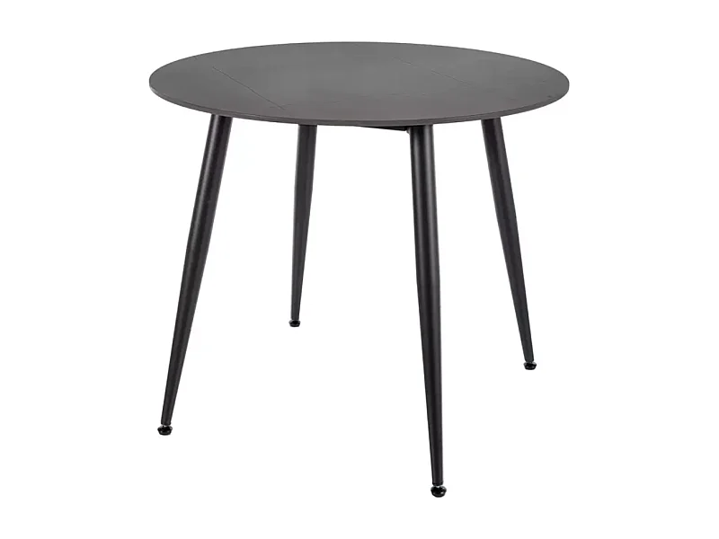 Table de salle à manger compact 90 cm ronde noir mat en céramique SERAFINA