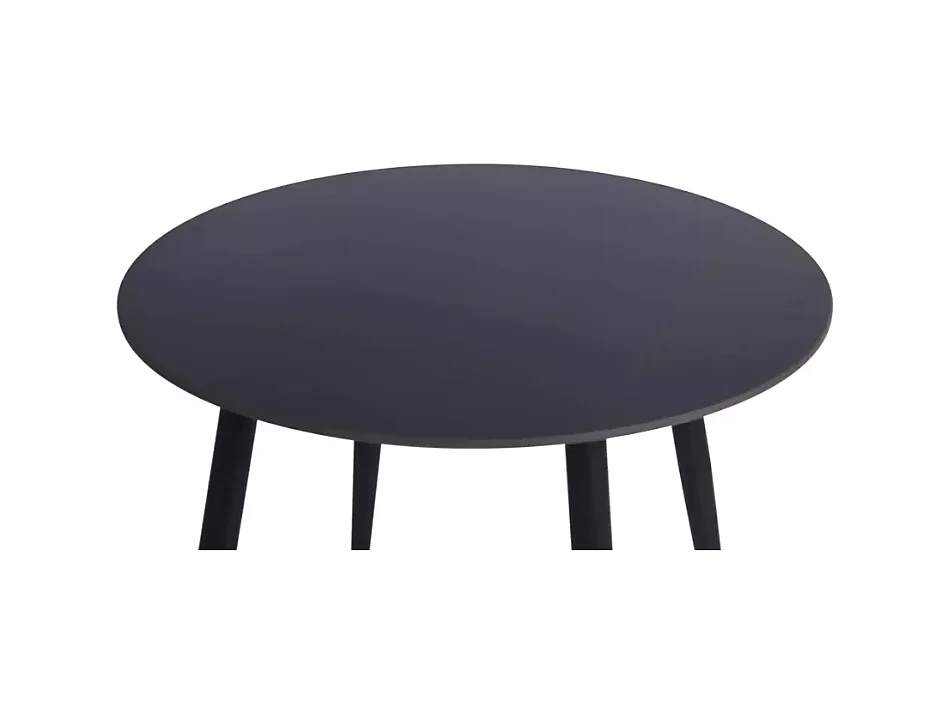 Table de salle à manger compact 90 cm ronde noir mat en céramique SERAFINA