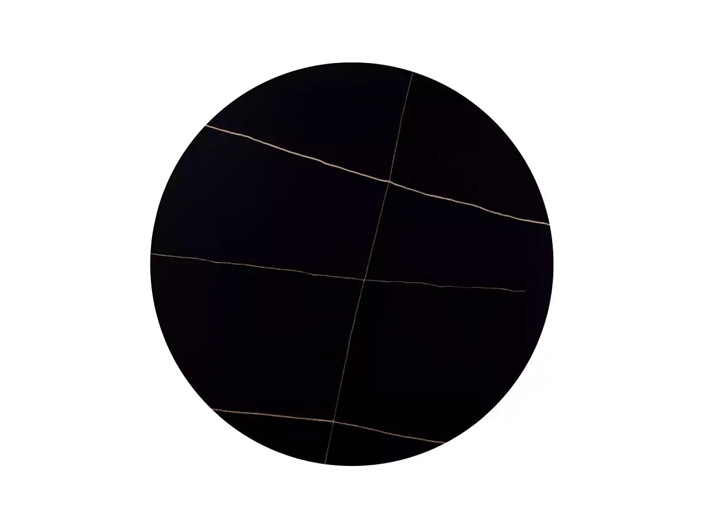 Table de salle à manger compact 90 cm ronde noir mat en céramique SERAFINA