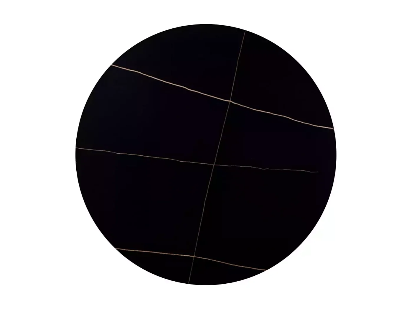 Table de salle à manger compact 90 cm ronde noir mat en céramique SERAFINA