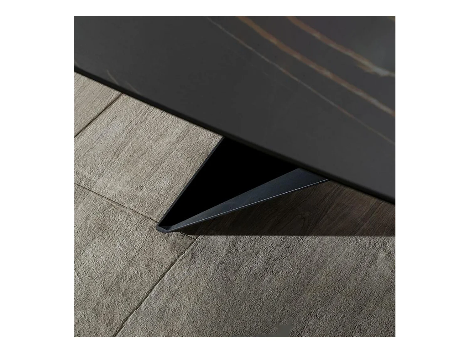 Table fixe moderne "Loyra" en céramique sur verre trempé effet marbre cm 220x110 76h