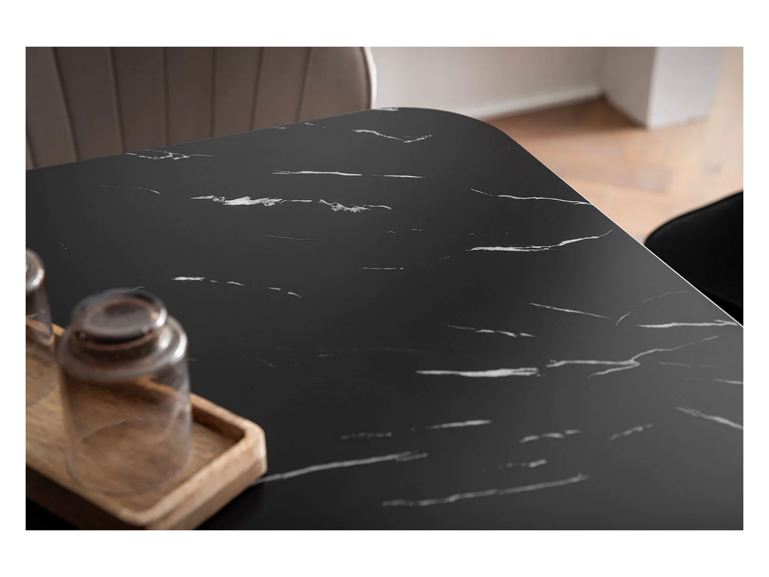 Eettafel 140x80x76 cm Wit Modern Marmer Effect, Kleine Rechthoekige Keukentafel met Metalen Poten