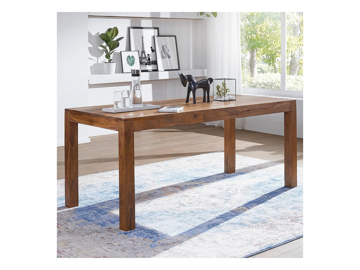 eetbank MUMBAI massief hout Sheesham 160 x 45 x 35 cm houten bank naturel product Keukenbank in landhuisstijl