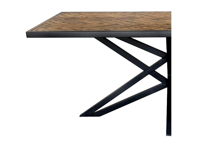 Mesa de jantar quadrada em madeira castanha, 180x100x76h cm