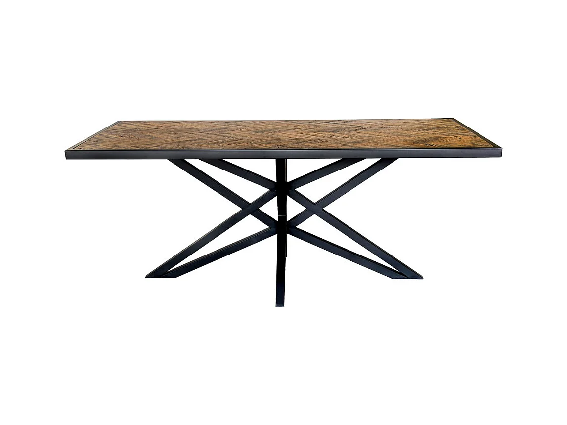 Mesa de jantar quadrada em madeira castanha, 180x100x76h cm