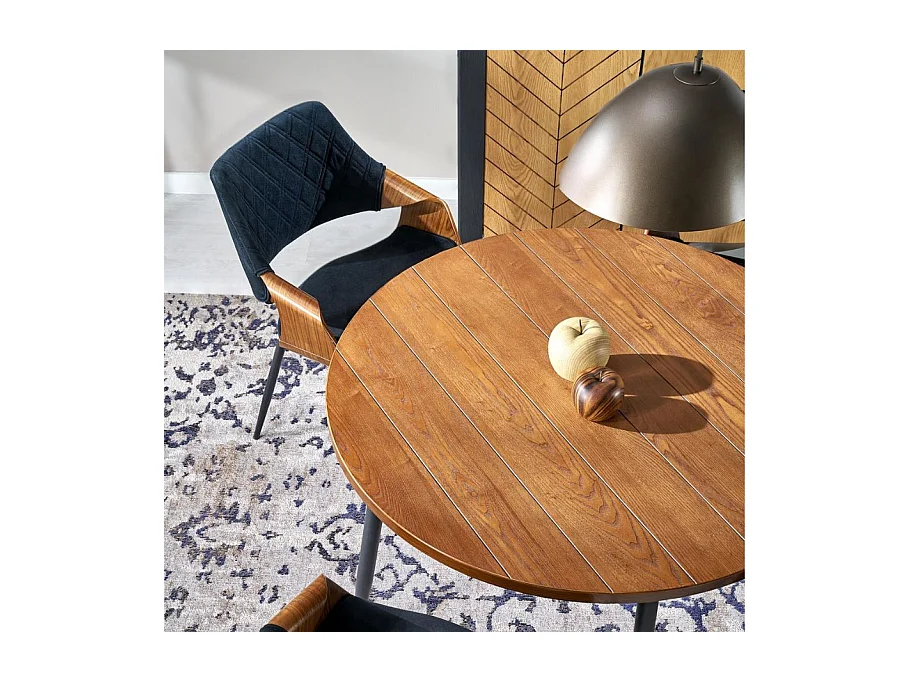 Table de salle à manger ronde 105 cm noyer JOHN