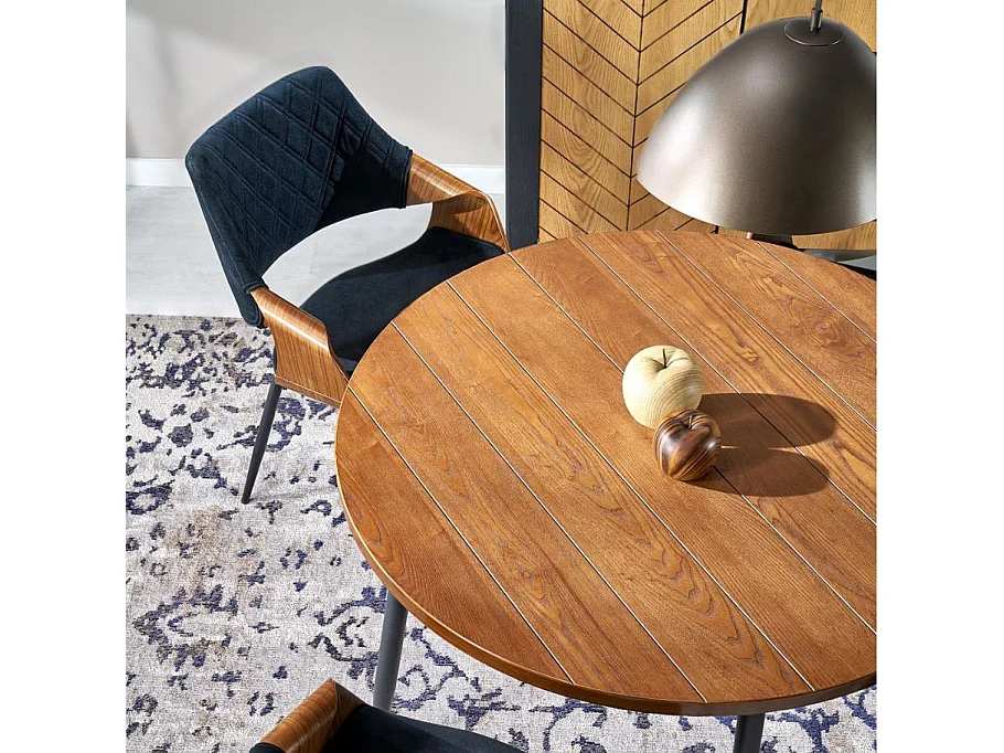 Table de salle à manger ronde 105 cm noyer JOHN