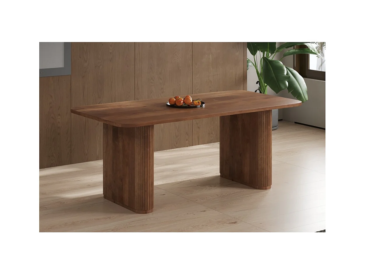 Table à manger TALVORA – 200 cm – Bois de manguier massif – Style contemporain – Finition naturelle robuste