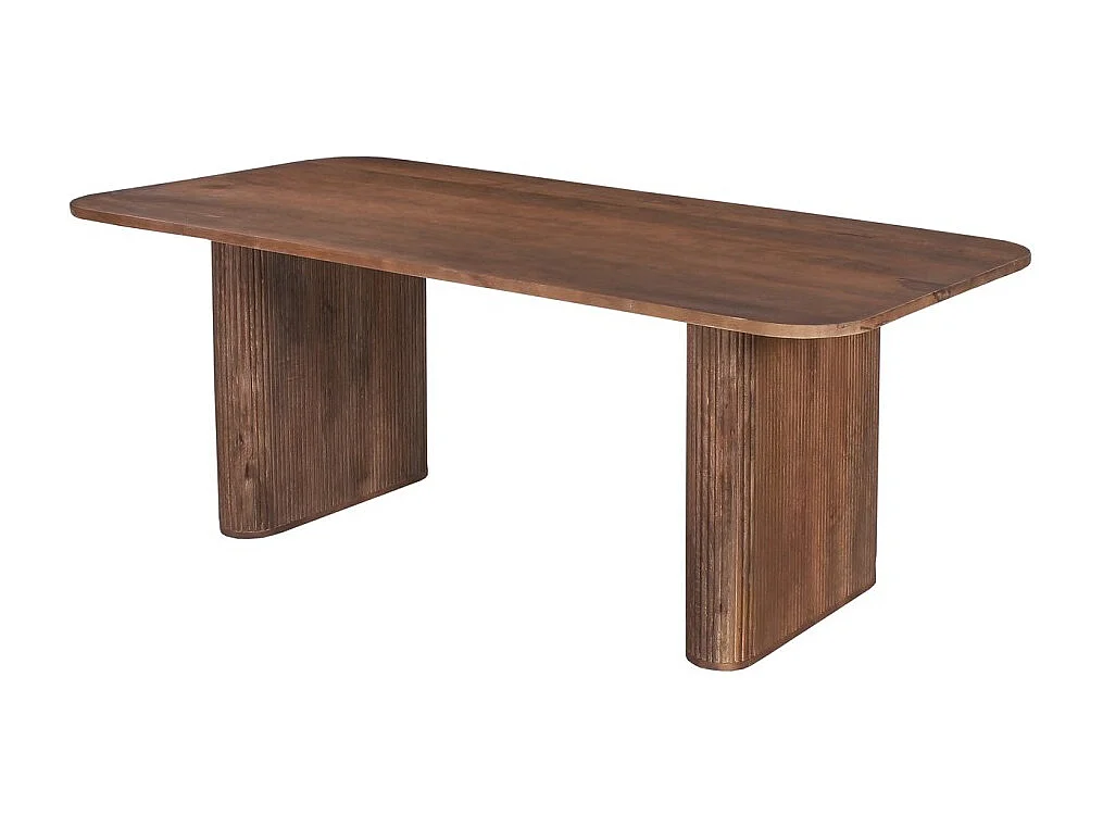 Mesa de jantar TALVORA – 200 cm – Madeira de mangueira maciça – Estilo contemporâneo – Acabamento natural robusto