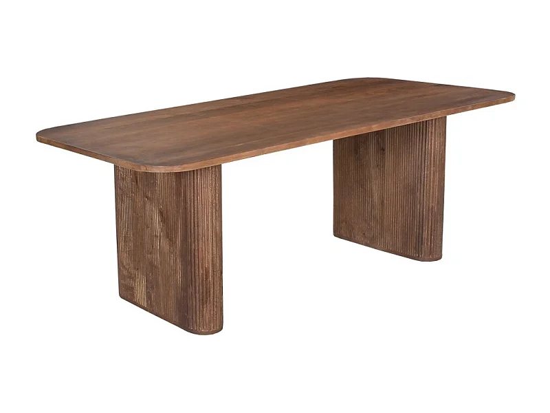 Mesa de jantar TALVORA – 200 cm – Madeira de mangueira maciça – Estilo contemporâneo – Acabamento natural robusto