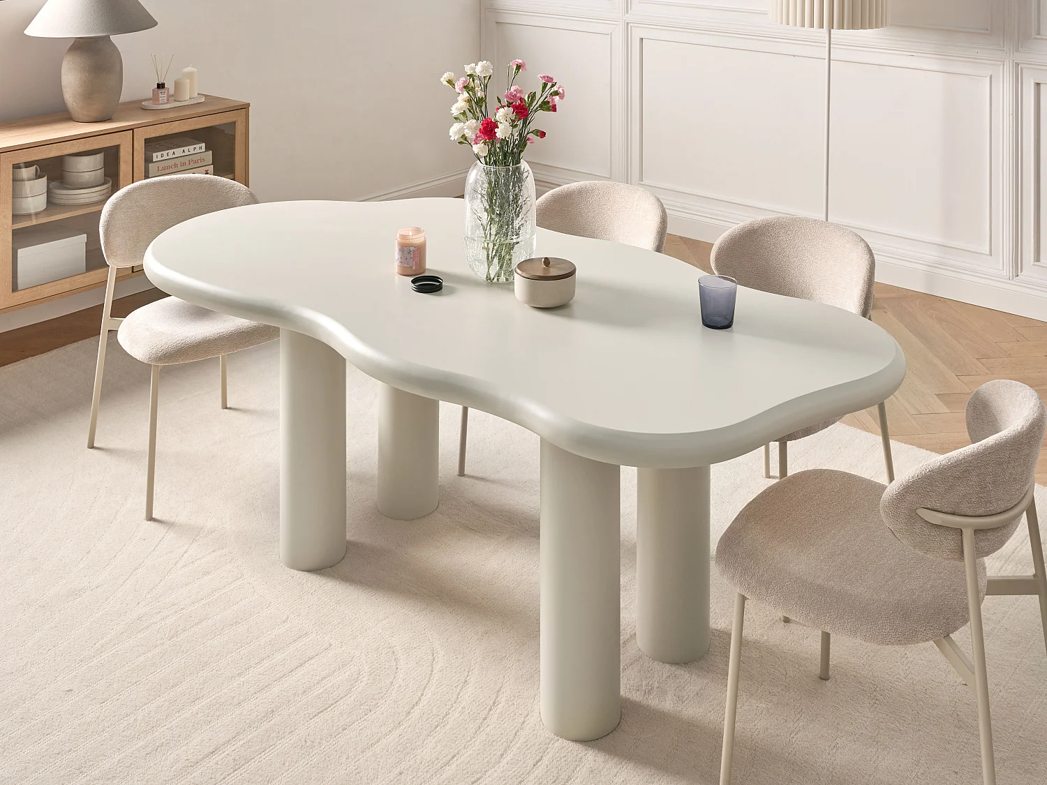 Esstisch ONDLE Cremeweiss 94 cm 188 cm