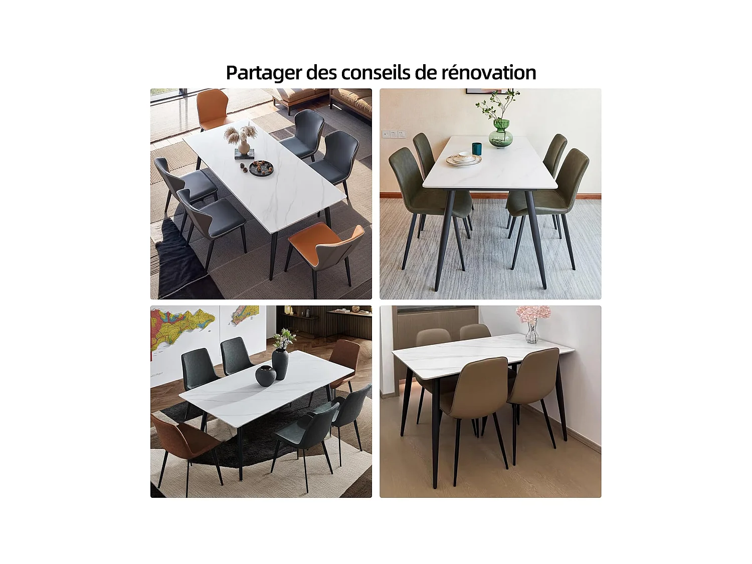 Eetkamerset met 6 stoelen, tafel 180x90x75 cm, tafelblad van gesinterde steen, beige design voor keuken en eetkamer