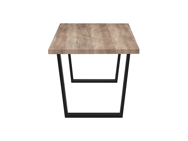 Mesa de comedor ALTONIA – 180x90 cm – Efecto madera de mango – Patas de metal – Diseño industrial y acogedor