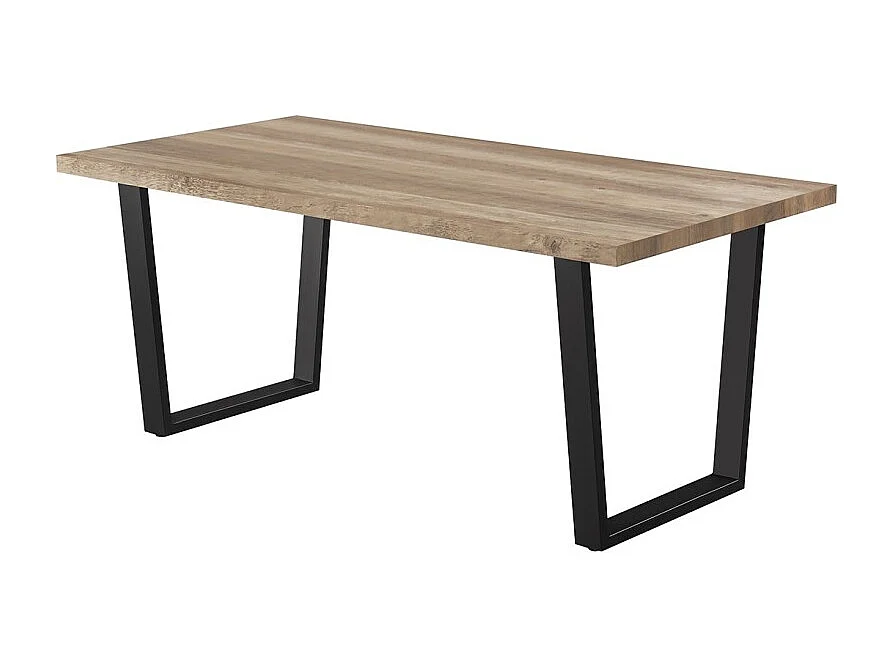 Table à manger ALTONIA – 180x90 cm – Effet bois de manguier – Pieds métal – Design industriel et chaleureux