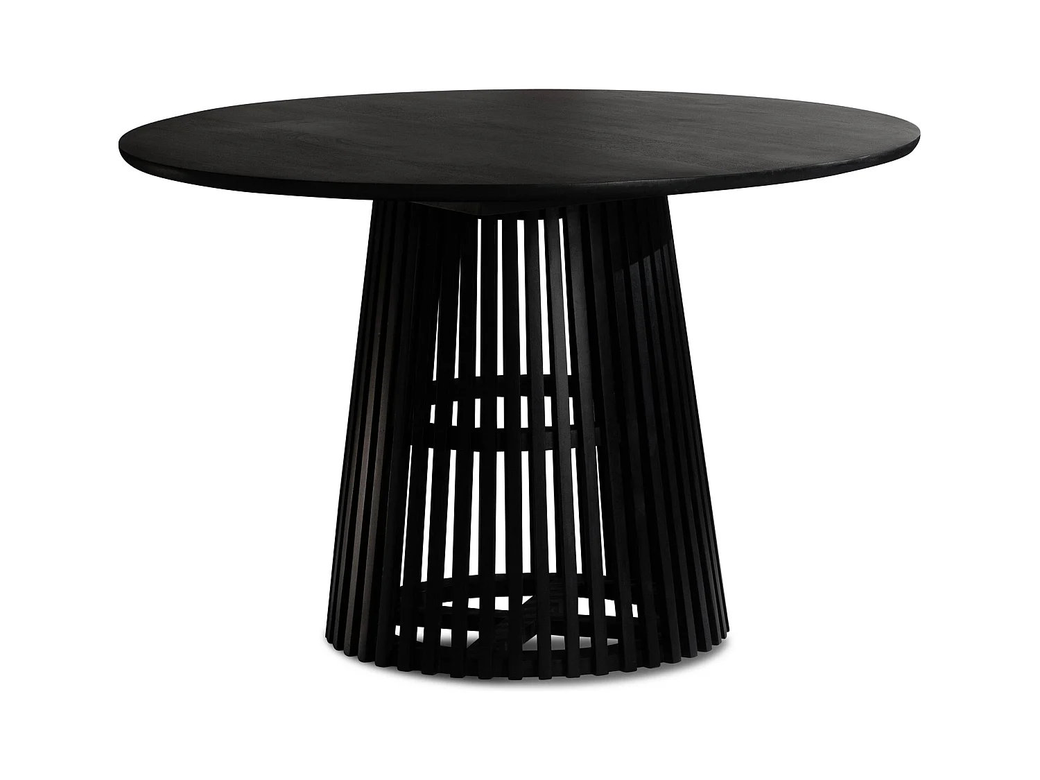 Eetkamertafel 120x120x77 cm mango massief hout zwarte eettafel modern | Stevige keukentafel met rasterframe | Houten tafel eetkamer rond | Kleine houten eettafel