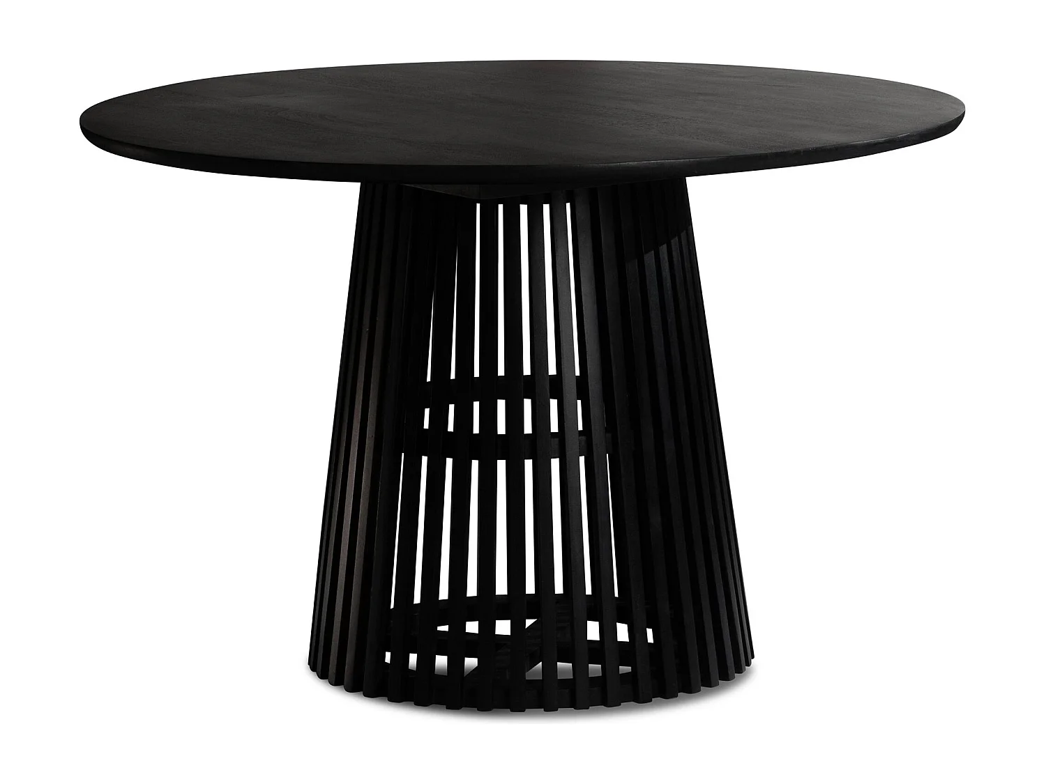 Table de Salle à Manger 120x120x77 cm en Bois Massif de Manguier Noir, Table de Cuisine Ronde
