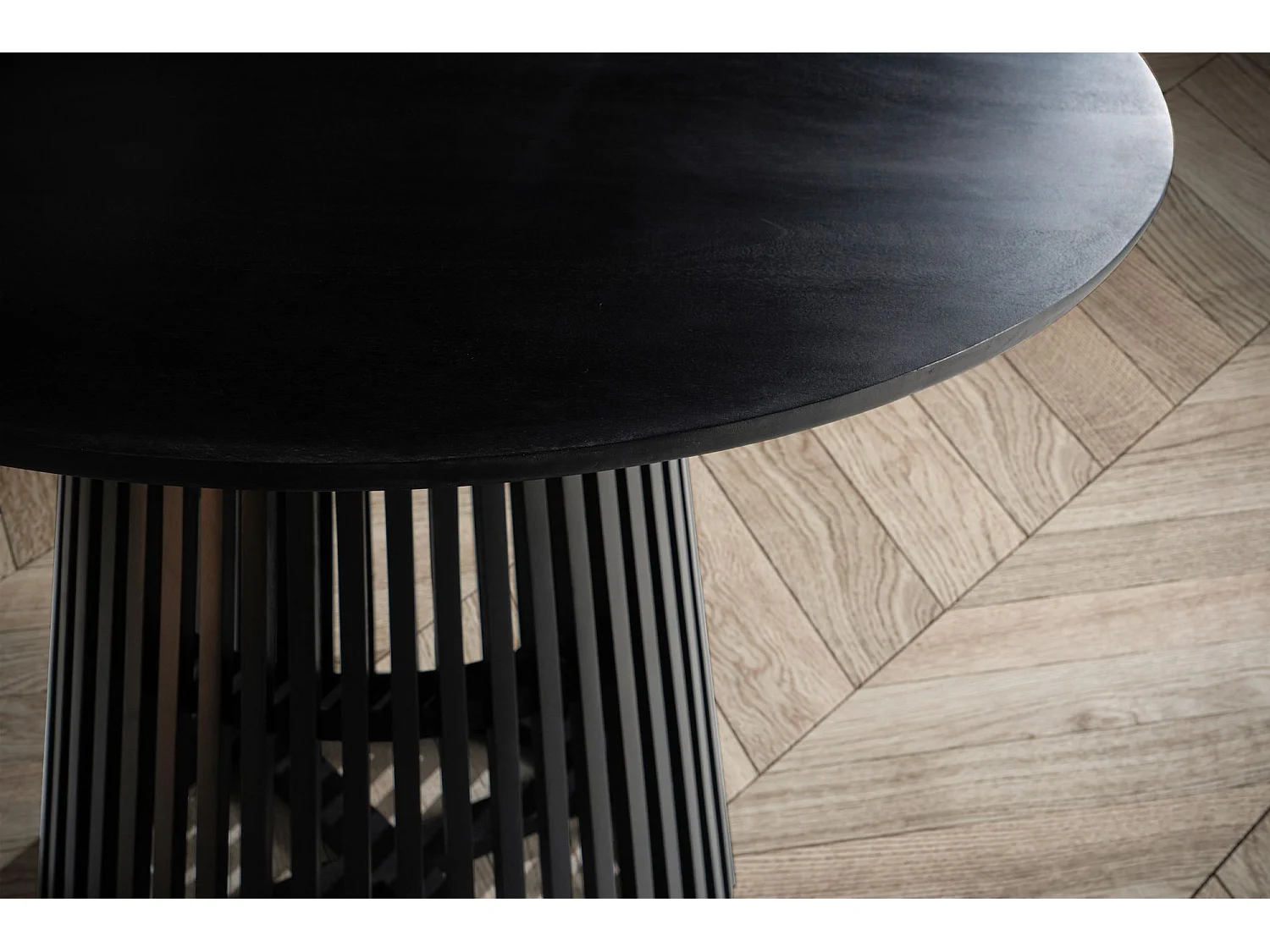 Table de Salle à Manger 120x120x77 cm en Bois Massif de Manguier Noir, Table de Cuisine Ronde