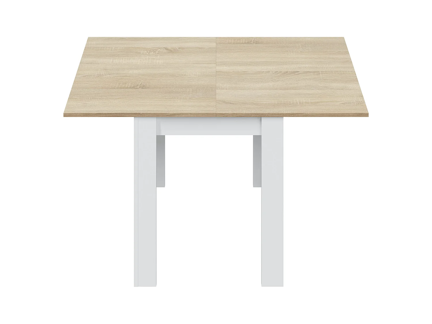 Tavolo Quadrato Allungabile Ausiliario Estensibile Design Moderno Stabile A Libro Da 67 A 134 Cm Con Piedini Antigraffio Bianco E Rovere
