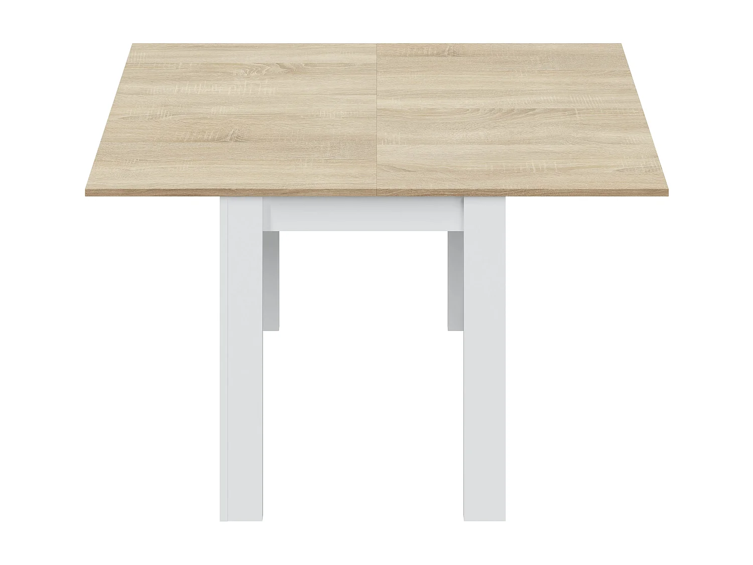 Tavolo Quadrato Allungabile Ausiliario Estensibile Design Moderno Stabile A Libro Da 67 A 134 Cm Con Piedini Antigraffio Bianco E Rovere