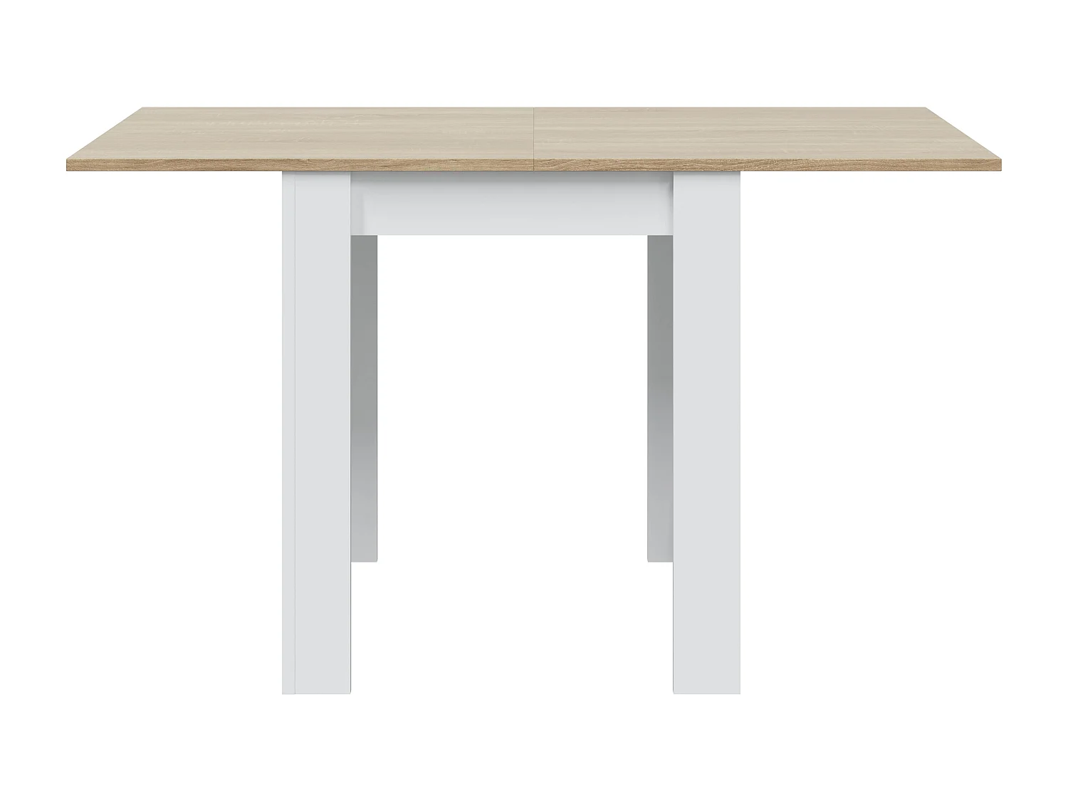 Tavolo Quadrato Allungabile Ausiliario Estensibile Design Moderno Stabile A Libro Da 67 A 134 Cm Con Piedini Antigraffio Bianco E Rovere