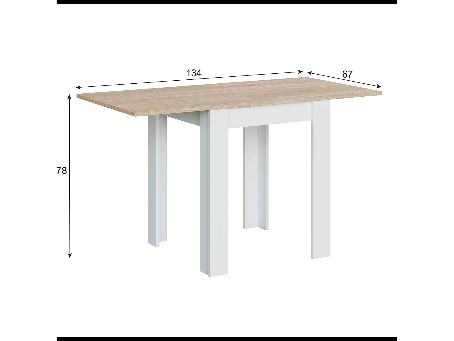 Tavolo Quadrato Allungabile Ausiliario Estensibile Design Moderno Stabile A Libro Da 67 A 134 Cm Con Piedini Antigraffio Bianco E Rovere