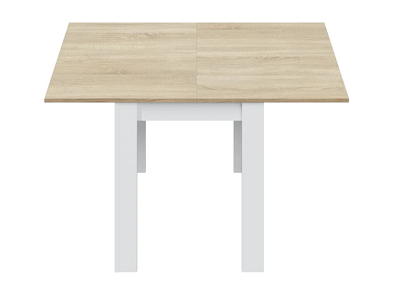 Tavolo Quadrato Allungabile Ausiliario Estensibile Design Moderno Stabile A Libro Da 67 A 134 Cm Con Piedini Antigraffio Bianco E Rovere